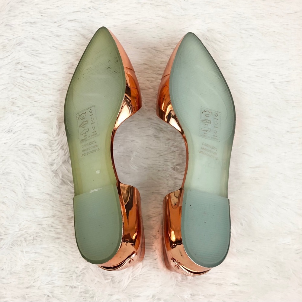 Ted Baker Cut Out Rose Gold Jelly Slipper Flats - Picture 5 of 6